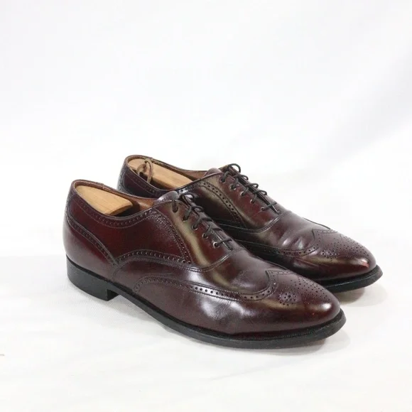 BOSTONIAN CLASSICS Burgundy Wingtip Oxford Shoes Sz 10 US Men - Picture 5 of 8